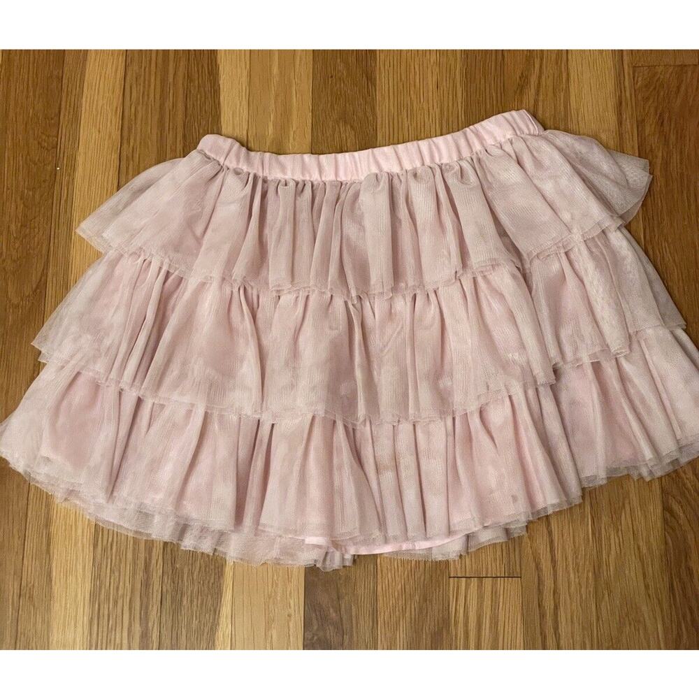 Mini Boden‎ Tiered Ruffle Tulle Skirt Girls Size 9-10 Light Pink Ballerina Party